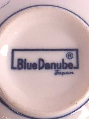 Blue stamped mark reading Blue Danube with registered trademark symbol and Japan