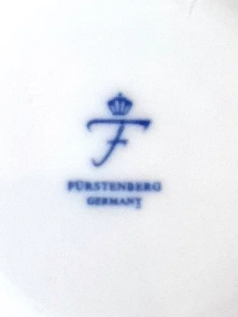 Blue underglaze crowned F mark with FÜRSTENBERG GERMANY text below