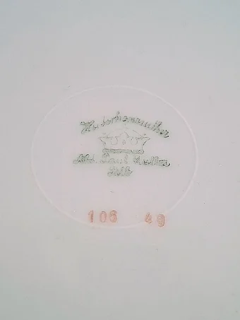 Green stamped mark reading Hutschenreuther Abt. Paul Müller Selb with crown symbol