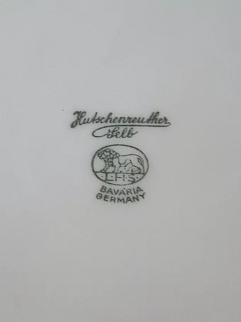 Green stamped mark reading Hutschenreuther Selb L.H.S. BAVARIA GERMANY