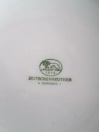 Green stamped mark reading 1814 HUTSCHENREUTHER GERMANY