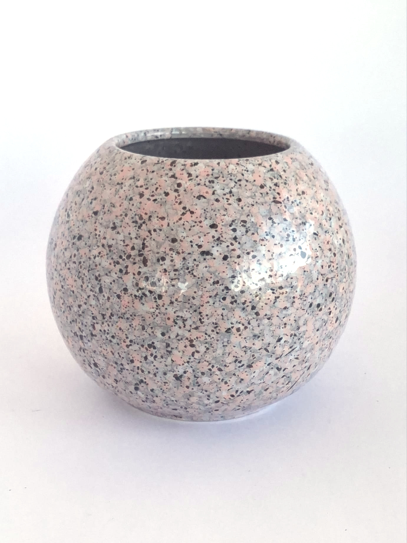 Royal granite-glazed ball vase